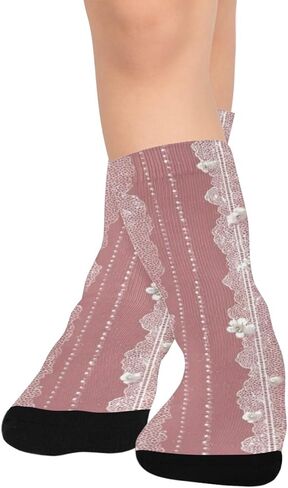 جوارب المشي لمسافات طويلة بتصميم الماس الوردي - جوارب شتوية حرارية سميكة دافئة للأولاد والبنات الصغار للمدرسة، والارتداء اليومي والأنشطة الخارجية in Kuwait