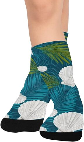 جوارب المشي لمسافات طويلة بلون أزرق صدفي استوائي - جوارب شتوية حرارية سميكة دافئة للأولاد والبنات الصغار للمدرسة، والارتداء اليومي والأنشطة الخارجية in Kuwait