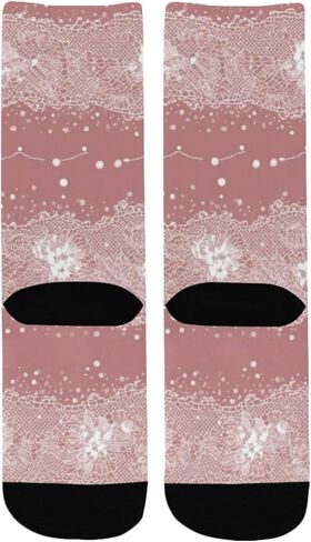 جوارب للتنزه سيرًا على الأقدام من الدانتيل بطبعات زهور - جوارب شتوية حرارية سميكة دافئة للأطفال الصغار للأولاد والبنات للمدرسة، والارتداء اليومي والأنشطة الخارجية in Kuwait