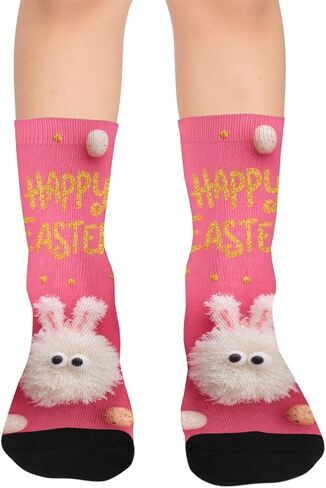 جوارب المشي لمسافات طويلة على شكل أرنب أحمر لعيد الفصح - جوارب شتوية حرارية سميكة دافئة للأطفال الصغار للأولاد والبنات للمدرسة، والارتداء اليومي والأنشطة الخارجية in Kuwait