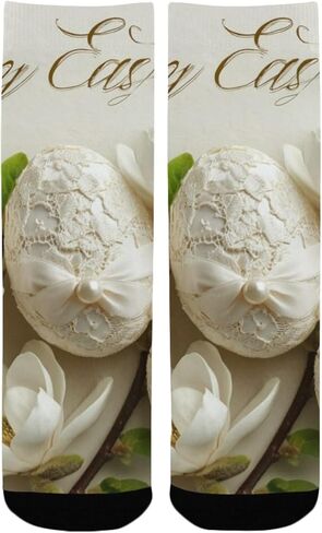 جوارب المشي لمسافات طويلة من الدانتيل الأبيض لعيد الفصح - جوارب شتوية سميكة دافئة للأولاد والبنات للمدرسة، والارتداء اليومي والأنشطة الخارجية in Kuwait