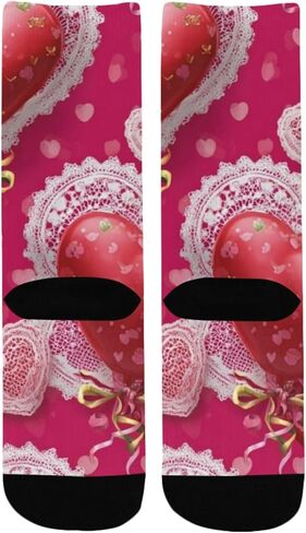 جوارب للمشي لمسافات طويلة على شكل قلوب من الدانتيل الأحمر - جوارب شتوية حرارية سميكة دافئة للأطفال الصغار للأولاد والبنات للمدرسة، والارتداء اليومي والأنشطة الخارجية in Kuwait