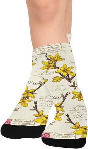 جوارب المشي لمسافات طويلة باللون الأصفر على شكل مغلف - جوارب شتوية حرارية سميكة دافئة للأولاد والبنات الصغار للمدرسة، والارتداء اليومي والأنشطة الخارجية in Kuwait