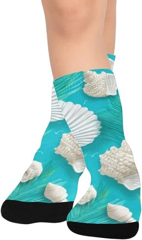 جوارب Coastal Shell Bloom للمشي لمسافات طويلة - جوارب شتوية حرارية سميكة دافئة للأطفال الصغار للأولاد والبنات للمدرسة، والارتداء اليومي والأنشطة الخارجية in Kuwait