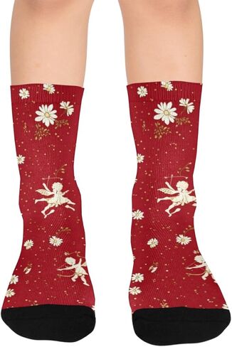 جوارب المشي لمسافات طويلة بتصميم Cherub Motif - جوارب شتوية حرارية سميكة دافئة للأولاد والبنات الصغار للمدرسة، والارتداء اليومي والأنشطة الخارجية in Kuwait