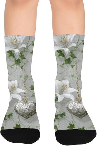 جوارب فضية على شكل قلب بلوم للتنزه سيرًا على الأقدام - جوارب شتوية حرارية سميكة دافئة للأطفال الصغار للأولاد والبنات للمدرسة، والارتداء اليومي والأنشطة الخارجية in Kuwait