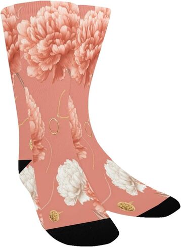 جوارب المشي لمسافات طويلة باللون الذهبي على شكل زهرة الفاوانيا - جوارب شتوية حرارية سميكة دافئة للأطفال الصغار للأولاد والبنات للمدرسة، والارتداء اليومي والأنشطة الخارجية in Kuwait