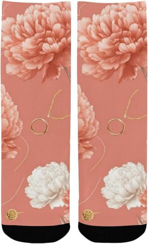 جوارب المشي لمسافات طويلة باللون الذهبي على شكل زهرة الفاوانيا - جوارب شتوية حرارية سميكة دافئة للأطفال الصغار للأولاد والبنات للمدرسة، والارتداء اليومي والأنشطة الخارجية in Kuwait