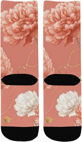 جوارب المشي لمسافات طويلة باللون الذهبي على شكل زهرة الفاوانيا - جوارب شتوية حرارية سميكة دافئة للأطفال الصغار للأولاد والبنات للمدرسة، والارتداء اليومي والأنشطة الخارجية in Kuwait