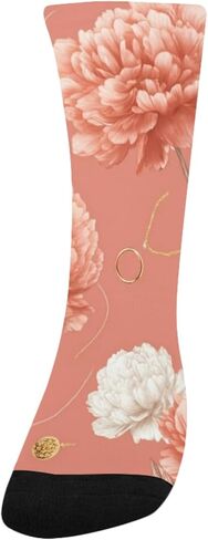 جوارب المشي لمسافات طويلة باللون الذهبي على شكل زهرة الفاوانيا - جوارب شتوية حرارية سميكة دافئة للأطفال الصغار للأولاد والبنات للمدرسة، والارتداء اليومي والأنشطة الخارجية in Kuwait