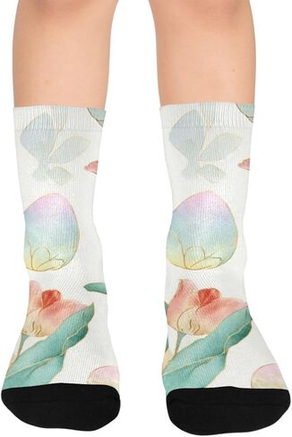 جوارب التنزه سيرًا على الأقدام على شكل بيضة عيد الفصح الربيعية - جوارب شتوية حرارية سميكة دافئة للأولاد والبنات للمدرسة، والارتداء اليومي والأنشطة الخارجية in Kuwait