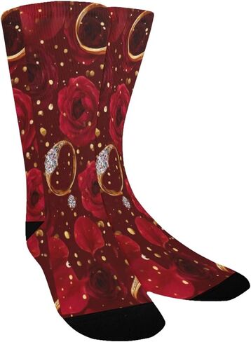 جوارب للمشي لمسافات طويلة على شكل ورود حمراء وحلقة - جوارب شتوية حرارية سميكة دافئة للأولاد والبنات للمدرسة، والارتداء اليومي والأنشطة الخارجية in Kuwait