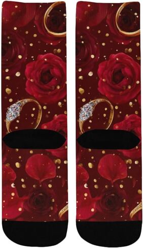 جوارب للمشي لمسافات طويلة على شكل ورود حمراء وحلقة - جوارب شتوية حرارية سميكة دافئة للأولاد والبنات للمدرسة، والارتداء اليومي والأنشطة الخارجية in Kuwait