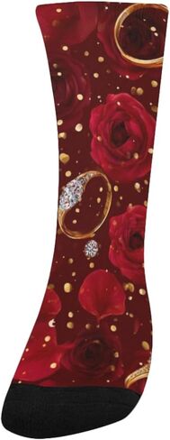 جوارب للمشي لمسافات طويلة على شكل ورود حمراء وحلقة - جوارب شتوية حرارية سميكة دافئة للأولاد والبنات للمدرسة، والارتداء اليومي والأنشطة الخارجية in Kuwait