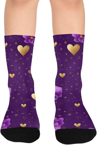 جوارب منتصف الليل المتوهجة بالزهور - جوارب شتوية حرارية سميكة دافئة للأولاد والبنات للمدرسة، والارتداء اليومي والأنشطة الخارجية in Kuwait