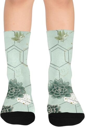 جوارب المشي لمسافات طويلة بوعاء عصرية باللون الأخضر من Art Green - جوارب شتوية حرارية سميكة دافئة للأولاد والبنات للمدرسة، والارتداء اليومي والأنشطة الخارجية in Kuwait