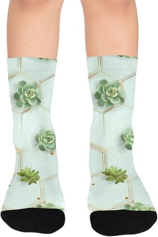 جوارب المشي لمسافات طويلة باللون الأخضر الحديث - جوارب شتوية حرارية سميكة دافئة للأولاد والبنات الصغار للمدرسة، والارتداء اليومي والأنشطة الخارجية in Kuwait