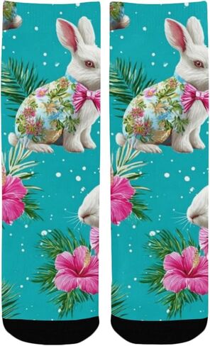 جوارب المشي لمسافات طويلة على شكل زهرة زرقاء من الأرانب الاستوائية - جوارب شتوية حرارية سميكة دافئة للأولاد والبنات للمدرسة، والارتداء اليومي والأنشطة الخارجية in Kuwait