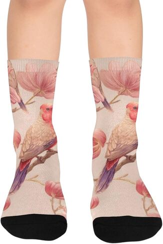 جوارب Blossom Birds Motif للمشي لمسافات طويلة - جوارب شتوية سميكة دافئة للأولاد والبنات الصغار للمدرسة، والارتداء اليومي والأنشطة الخارجية in Kuwait