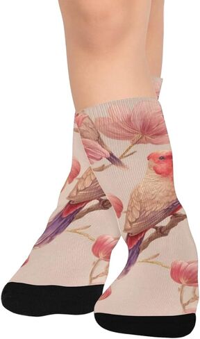 جوارب Blossom Birds Motif للمشي لمسافات طويلة - جوارب شتوية سميكة دافئة للأولاد والبنات الصغار للمدرسة، والارتداء اليومي والأنشطة الخارجية in Kuwait