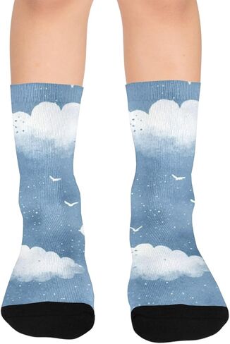 جوارب المشي لمسافات طويلة بالحبر المائي بألوان مائية - جوارب شتوية حرارية سميكة دافئة للأطفال الصغار للأولاد والبنات للمدرسة، والارتداء اليومي والأنشطة الخارجية in Kuwait