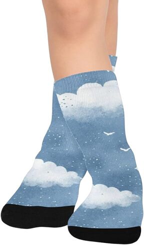 جوارب المشي لمسافات طويلة بالحبر المائي بألوان مائية - جوارب شتوية حرارية سميكة دافئة للأطفال الصغار للأولاد والبنات للمدرسة، والارتداء اليومي والأنشطة الخارجية in Kuwait