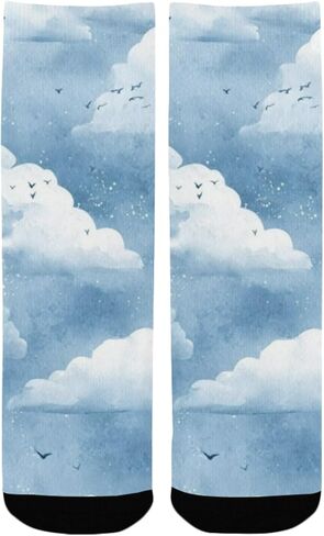 جوارب Sky White Clouds للمشي لمسافات طويلة - جوارب شتوية حرارية سميكة دافئة للأطفال الصغار للأولاد والبنات للمدرسة، والارتداء اليومي والأنشطة الخارجية in Kuwait