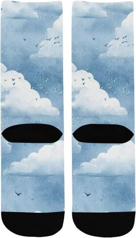 جوارب Sky White Clouds للمشي لمسافات طويلة - جوارب شتوية حرارية سميكة دافئة للأطفال الصغار للأولاد والبنات للمدرسة، والارتداء اليومي والأنشطة الخارجية in Kuwait