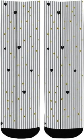 جوارب مخططة على شكل قلب منقطة للمشي لمسافات طويلة - جوارب شتوية حرارية سميكة دافئة للأطفال الصغار للأولاد والبنات للمدرسة، والارتداء اليومي والأنشطة الخارجية in Kuwait