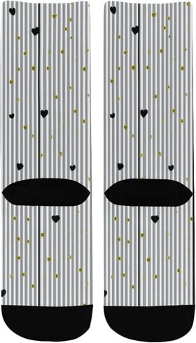 جوارب مخططة على شكل قلب منقطة للمشي لمسافات طويلة - جوارب شتوية حرارية سميكة دافئة للأطفال الصغار للأولاد والبنات للمدرسة، والارتداء اليومي والأنشطة الخارجية in Kuwait