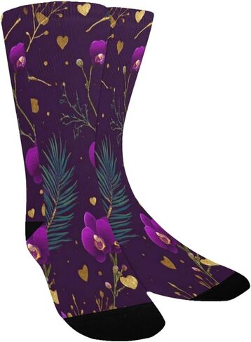 جوارب الأوركيد الذهبية الأرجوانية للمشي لمسافات طويلة - جوارب شتوية حرارية سميكة دافئة للأطفال الصغار للأولاد والبنات للمدرسة، والارتداء اليومي والأنشطة الخارجية in Kuwait