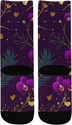 جوارب الأوركيد الذهبية الأرجوانية للمشي لمسافات طويلة - جوارب شتوية حرارية سميكة دافئة للأطفال الصغار للأولاد والبنات للمدرسة، والارتداء اليومي والأنشطة الخارجية in Kuwait