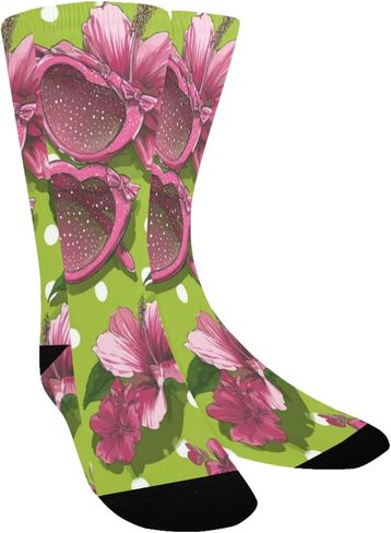 جوارب Tropical Sunglass Bloom Green للمشي لمسافات طويلة - جوارب شتوية سميكة دافئة للأولاد والبنات للمدرسة، والارتداء اليومي والأنشطة الخارجية in Kuwait