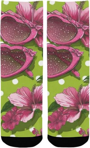 جوارب Tropical Sunglass Bloom Green للمشي لمسافات طويلة - جوارب شتوية سميكة دافئة للأولاد والبنات للمدرسة، والارتداء اليومي والأنشطة الخارجية in Kuwait