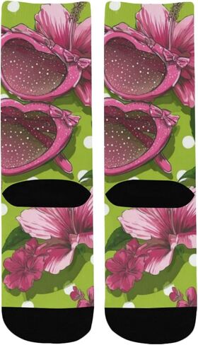 جوارب Tropical Sunglass Bloom Green للمشي لمسافات طويلة - جوارب شتوية سميكة دافئة للأولاد والبنات للمدرسة، والارتداء اليومي والأنشطة الخارجية in Kuwait