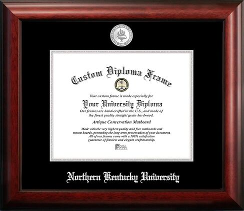 Campus Images NCAA Northern Kentucky Norse Unisex Silver Embossed Diploma Frame Northern Kentucky University 11W x 8.5H Silver Embossed Diploma Frame, Brown, One Size in Saudi Arabia