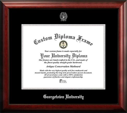 Campus Images NCAA Georgetown Hoyas Unisex Silver Embossed Diploma Frame Georgetown University 17W x 14H Silver Embossed Diploma Frame Lithograph, Brown, One Size in Saudi Arabia