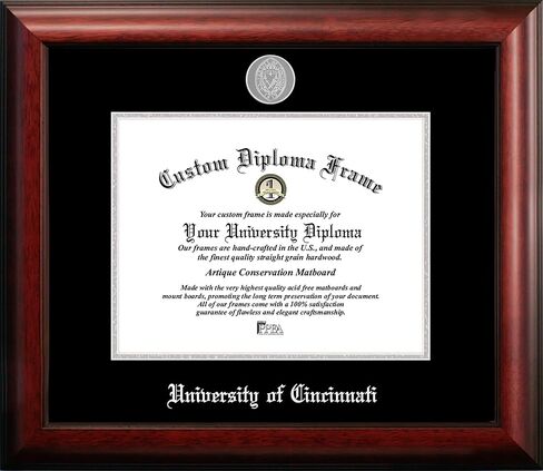 Campus Images NCAA Cincinnati Bearcats Unisex Silver Embossed Diploma Frame University of Cincinnati 11W x 8.5H Silver Embossed Diploma Frame, Brown, One Size in Saudi Arabia