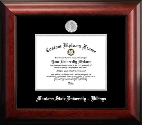 Campus Images NCAA Montana State Bobcats Unisex Silver Embossed Diploma Frame Montana StateåÊUniversityåÊBillings 8W x 6H Silver Embossed Diploma Frame, Brown, One Size in Saudi Arabia