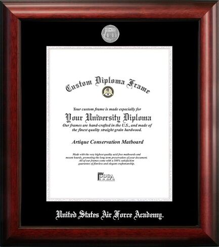 NCAA Air Force Falcons Unisex Silver Embossed Diploma Frame United States Air Force Academy 10W x 14H Silver Embossed Diploma Frame, Brown, One Size in Saudi Arabia