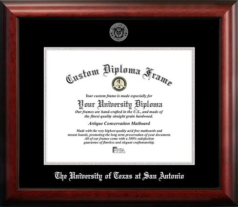 Campus Images NCAA Texas San Antonio Roadrunners Unisex Silver Embossed Diploma Frame University of Texas, San Antonio 14W x 11H Silver Embossed Diploma Frame, Brown, One Size in Saudi Arabia