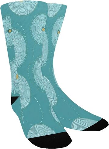 جوارب التنزه باللون الأزرق بتصميم حلقة باستيل - جوارب شتوية حرارية سميكة دافئة للأولاد والبنات الصغار للمدرسة، والارتداء اليومي والأنشطة الخارجية in Kuwait