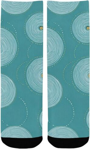 جوارب التنزه باللون الأزرق بتصميم حلقة باستيل - جوارب شتوية حرارية سميكة دافئة للأولاد والبنات الصغار للمدرسة، والارتداء اليومي والأنشطة الخارجية in Kuwait