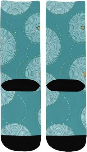 جوارب التنزه باللون الأزرق بتصميم حلقة باستيل - جوارب شتوية حرارية سميكة دافئة للأولاد والبنات الصغار للمدرسة، والارتداء اليومي والأنشطة الخارجية in Kuwait