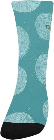 جوارب التنزه باللون الأزرق بتصميم حلقة باستيل - جوارب شتوية حرارية سميكة دافئة للأولاد والبنات الصغار للمدرسة، والارتداء اليومي والأنشطة الخارجية in Kuwait