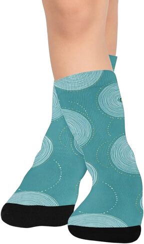 جوارب التنزه باللون الأزرق بتصميم حلقة باستيل - جوارب شتوية حرارية سميكة دافئة للأولاد والبنات الصغار للمدرسة، والارتداء اليومي والأنشطة الخارجية in Kuwait