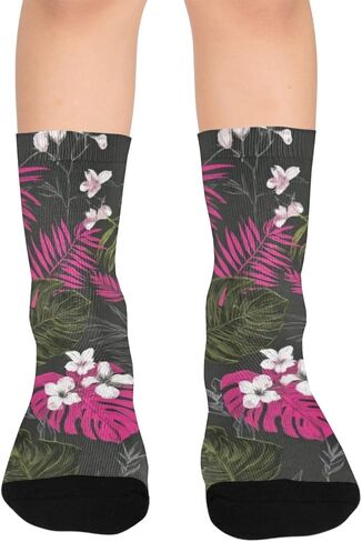 جوارب المشي لمسافات طويلة بزخارف ليلية استوائية - جوارب شتوية حرارية سميكة دافئة للأولاد والبنات الصغار للمدرسة، والارتداء اليومي والأنشطة الخارجية in Kuwait