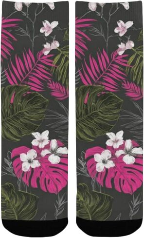 جوارب المشي لمسافات طويلة بزخارف ليلية استوائية - جوارب شتوية حرارية سميكة دافئة للأولاد والبنات الصغار للمدرسة، والارتداء اليومي والأنشطة الخارجية in Kuwait