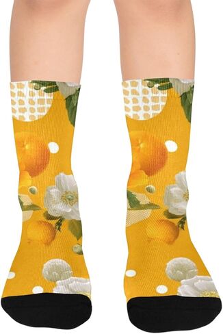 جوارب Geo Poppy Motif للمشي لمسافات طويلة - جوارب شتوية حرارية سميكة دافئة للأولاد والبنات الصغار للمدرسة، والارتداء اليومي والأنشطة الخارجية in Kuwait