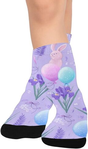 جوارب Pastel Bunny Bloom للمشي لمسافات طويلة - جوارب شتوية حرارية سميكة دافئة للأولاد والبنات للمدرسة، والارتداء اليومي والأنشطة الخارجية in Kuwait